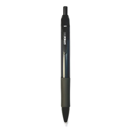 STRIDE StrideRio Gel Pen, Retractable, Medium 0.7 mm, Black Ink, Translucent Black Barrel, 12PK 52001
